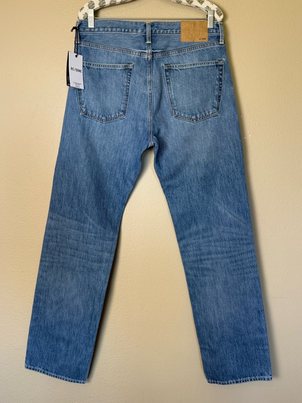 Re/Done Light Wash Indigo 70s Ultra High Rise Stove Pipe Jeans Size 32 - Picture 3 of 7